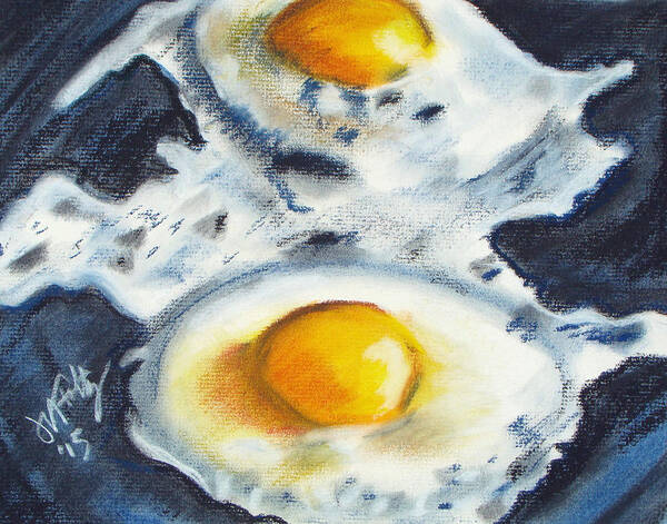 Pastel Poster featuring the painting Fried Eggs by Michael Foltz