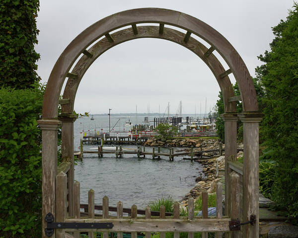 Noank Poster featuring the photograph Gate to Noank Harbor by Kirkodd Photography Of New England