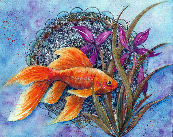 Goldfish Poster featuring the painting Goldfish by Susy Soulies