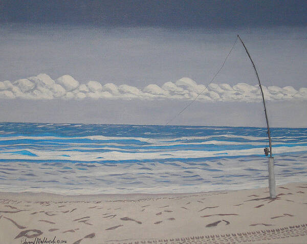 Realism Poster featuring the painting Gone Fishing by Edward Maldonado