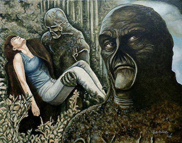 Swamp Thing Poster featuring the painting Guardian of the Swamp by Al Molina