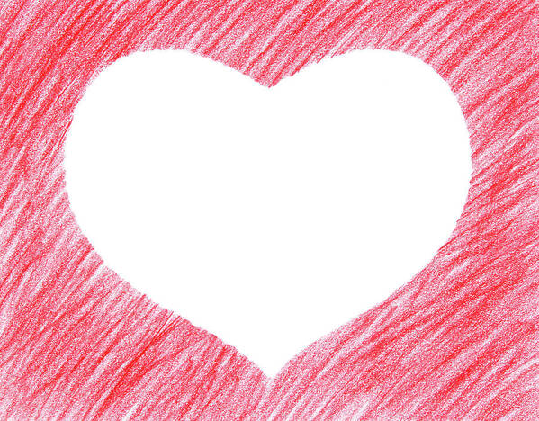Heart Poster featuring the photograph Hand-drawn red heart shape by GoodMood Art