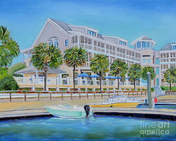 Art Poster featuring the painting Harborside Marina by Shelia Kempf