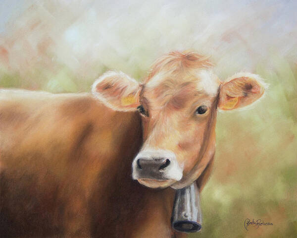 Cow Poster featuring the pastel How Now Brown Cow by Kirsty Rebecca