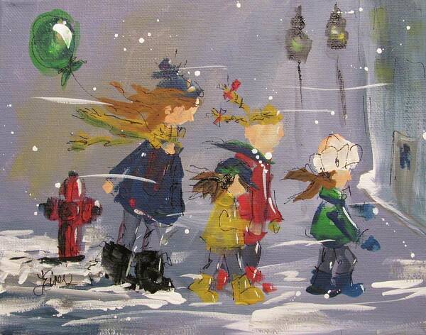 Winter Poster featuring the painting Hurry Home by Terri Einer