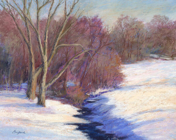 Winter Scene Poster featuring the painting Icy Stream by Vikki Bouffard