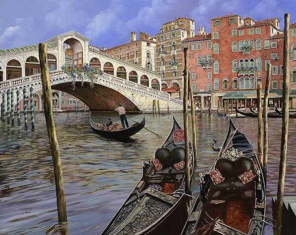 Venice Poster featuring the painting Il Ponte Di Rialto by Guido Borelli