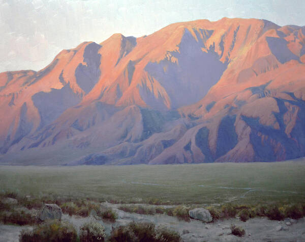 California Landscape Poster featuring the painting Inyo Mountains at Sunset by Armand Cabrera
