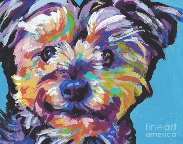 Yorkie Poster featuring the painting Itsy Bitsy Best Friend by Lea S