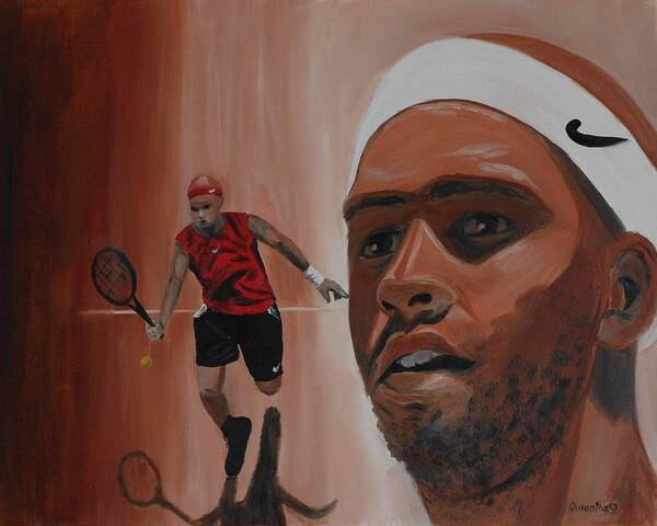 James Poster featuring the painting James Blake by Quwatha Valentine