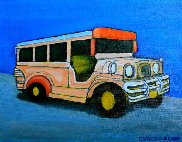 Jeepney Poster featuring the painting Jeepney by Cyril Maza