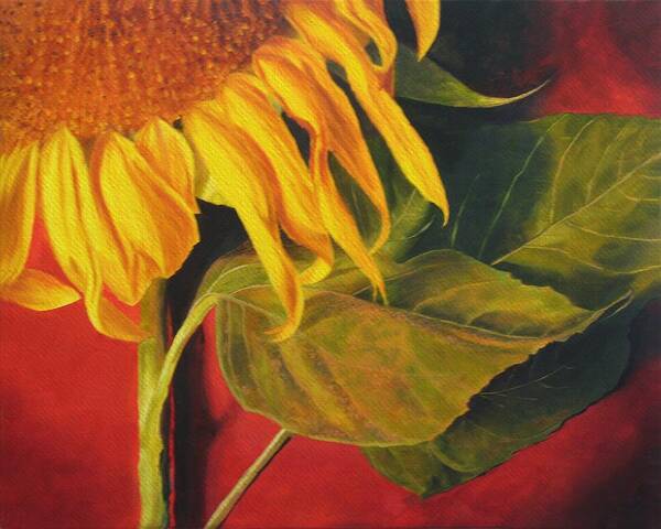 Sunflower Poster featuring the painting Joy's Sunflower by Marina Petro