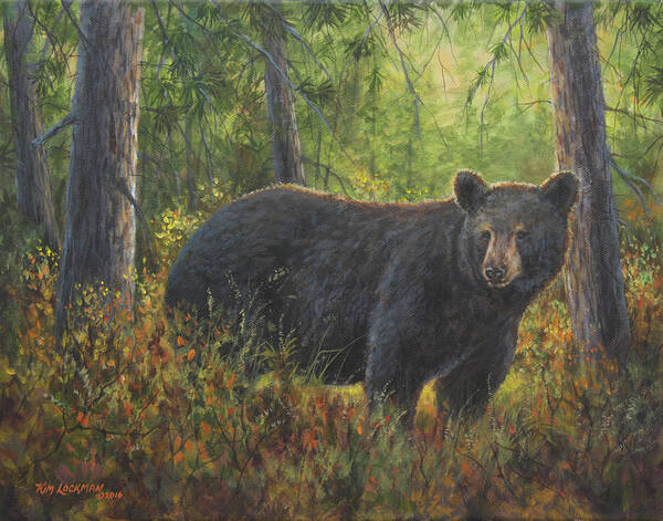 Bear Poster featuring the painting King of His Domain by Kim Lockman