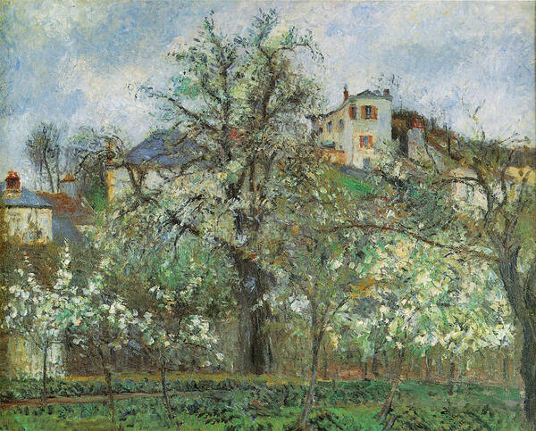 Camille Pissarr Poster featuring the photograph Kitchen Garden and Flowering Trees by Camille Pissarr
