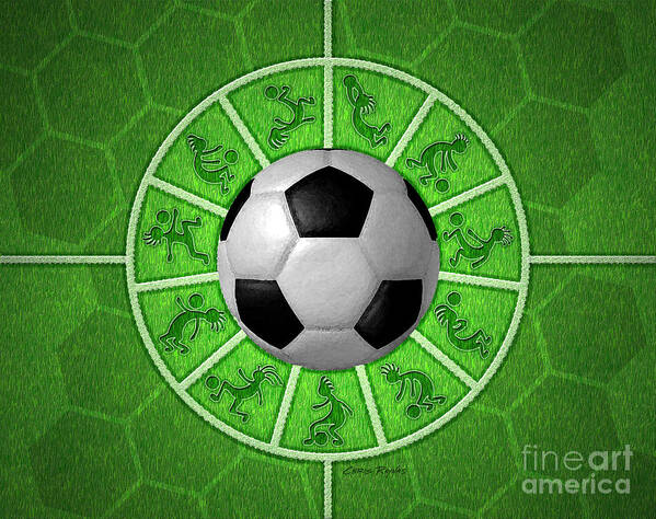 Soccer Poster featuring the digital art Kokopelli Soccer by Chris Rhynas