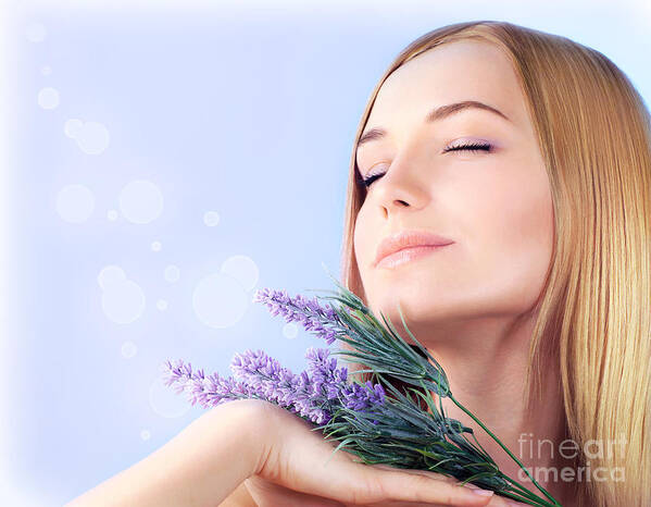 Adult Poster featuring the photograph Lavender spa aromatherapy by Anna Om