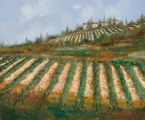 Vineyard Poster featuring the painting Le Case Nella Vigna by Guido Borelli