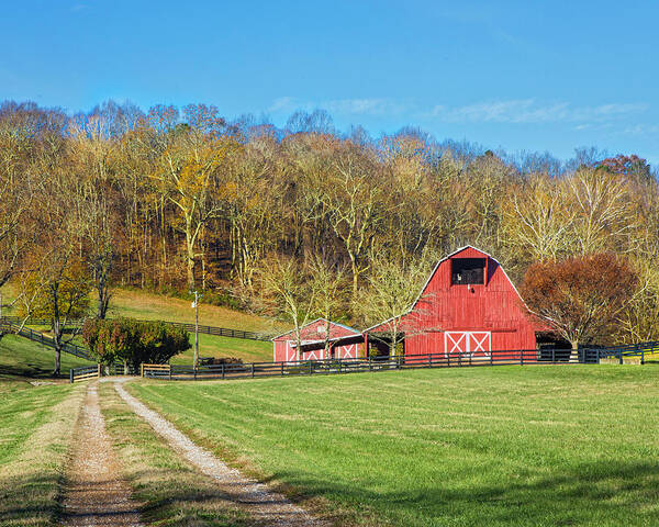 Barn Poster featuring the photograph Leipers Creek Road Barn by Lorraine Baum