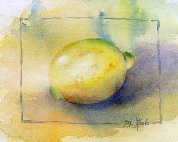Lemon Poster featuring the painting Lemon by Marsha Karle