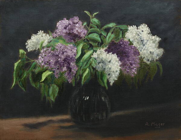 Painting Poster featuring the painting Lilacs by Alan Mager