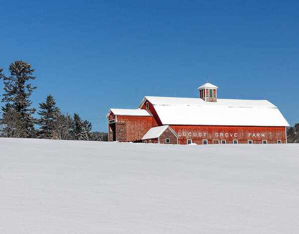Barn Poster featuring the photograph Locust Grove Farm in Winter by Tim Kirchoff