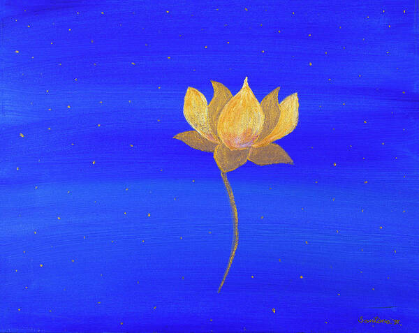 Lotus Poster featuring the painting Lotus 16 x 20 by Santana Star