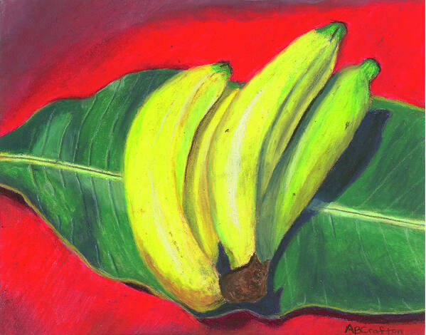Bananas Poster featuring the painting Lovely Bunch of Bananas by Arlene Crafton
