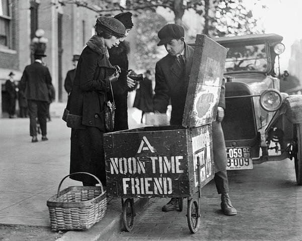 Two Ladies Poster featuring the photograph Lunch Cart in Washington D C by Anthony Murphy