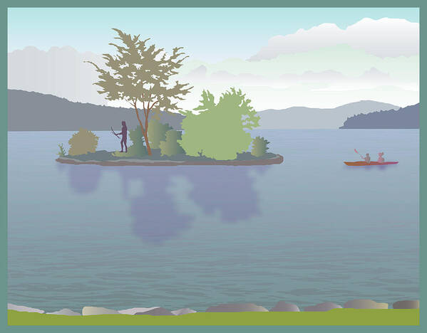 Lake Poster featuring the painting Meredith Bay by Marian Federspiel