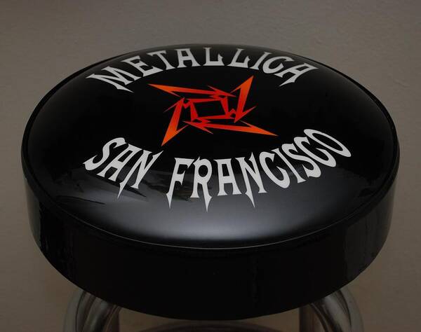 Metallica Poster featuring the photograph Metallica Bar Stool by Rob Hans