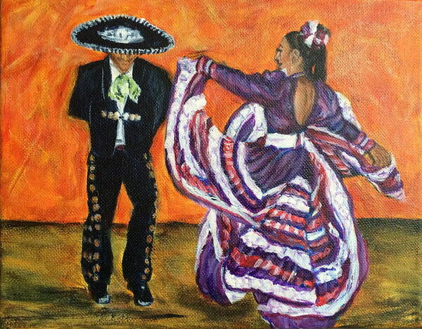 Mexican Poster featuring the painting Mexican Hat Dance by Bonnie Peacher
