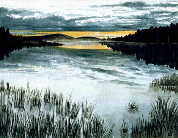 Watercolor Poster featuring the painting Midnight Sun by Brenda Owen