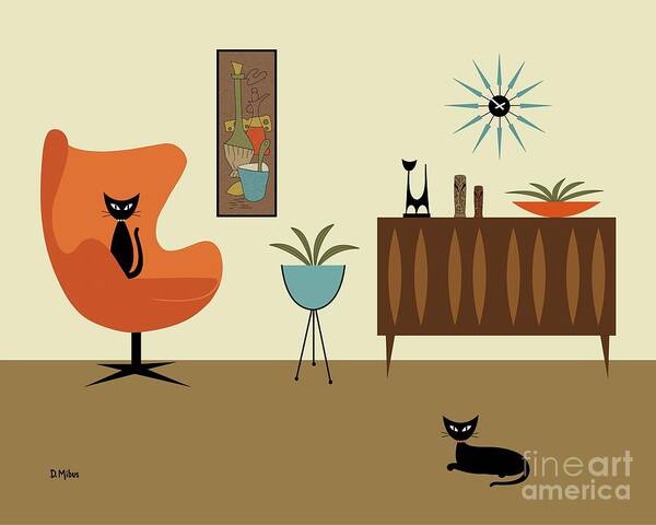 Mid Century Modern Poster featuring the digital art Mini Gravel Art 3 by Donna Mibus
