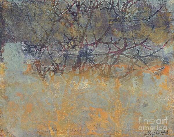 Abstract Poster featuring the painting Misty Trees by Laurel Englehardt