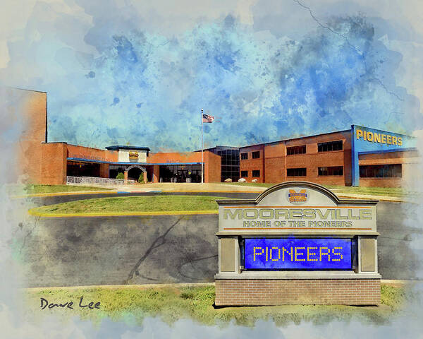 Mooresville Poster featuring the mixed media Mooresville, Indiana High School by Dave Lee