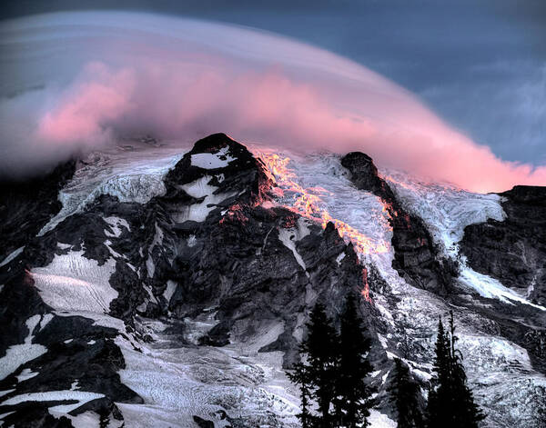 Mt Rainier Poster featuring the photograph Mt Rainier Sunrise Fine Art Photograph by Greg Sigrist