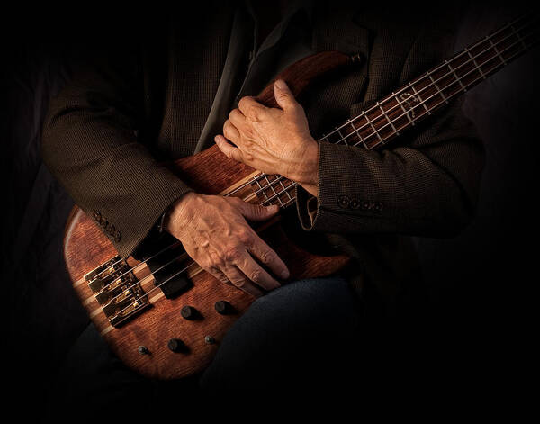 Bass Poster featuring the photograph Musician's Hands by David and Carol Kelly
