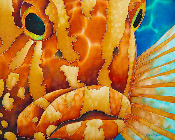 Nassau Grouper Poster featuring the painting Nassau Grouper by Daniel Jean-Baptiste