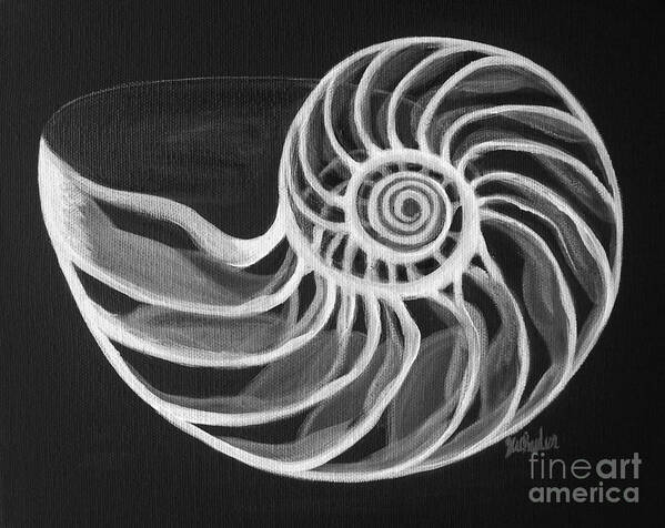 Shell Poster featuring the painting Nautilus by JoAnn Wheeler