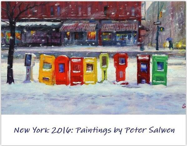 2016 Poster featuring the painting New York Streetscapes 2016 by Peter Salwen