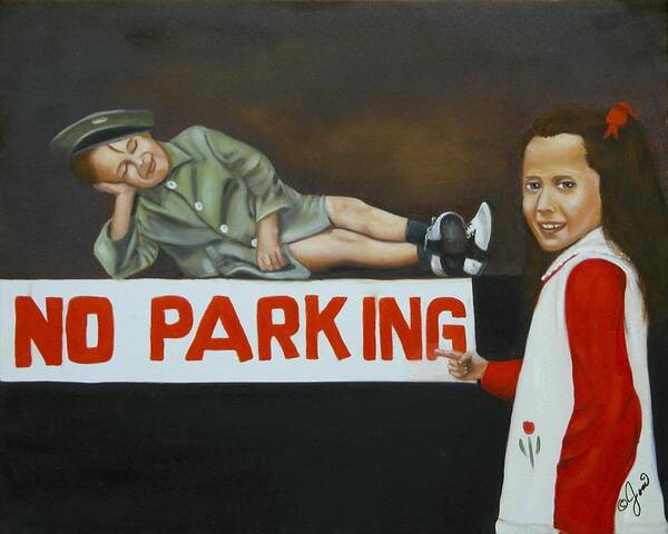 Child Poster featuring the painting No Parking by Joni McPherson
