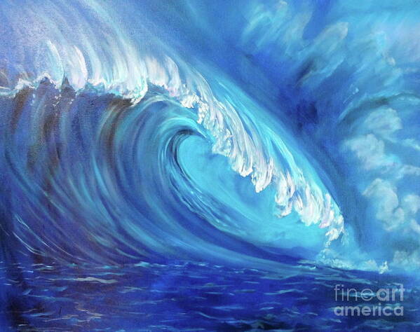 Modern Contemporary Original Poster featuring the painting North Shore Wave Oahu 2 by Jenny Lee