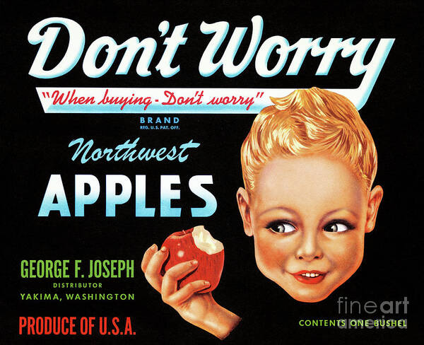Vintage Poster featuring the photograph Northwest Apples Vintage Label Restored by Vintage Treasure