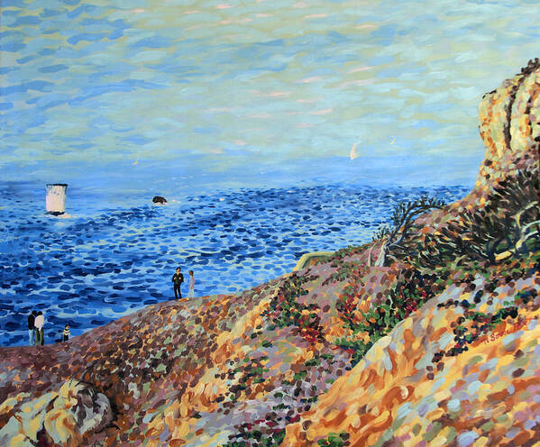 Bonnie Follett Poster featuring the painting November Day at Point Lobos San Francisco by Bonnie Follett