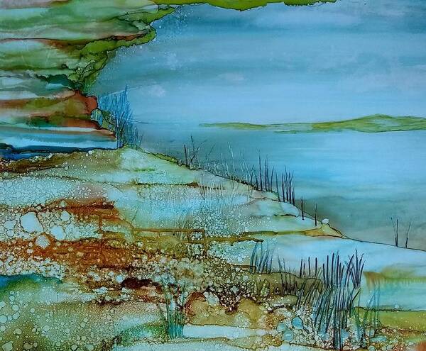Alcohol Ink Prints Poster featuring the painting Ocean View by Betsy Carlson Cross