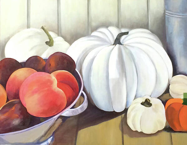 Pumpkins Poster featuring the painting October Zest by Mary Chant