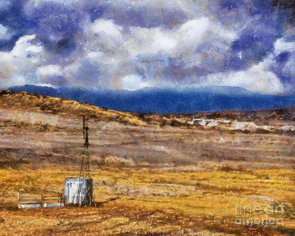 Windmill Poster featuring the digital art Off the Beaten Path I by Rhonda Strickland