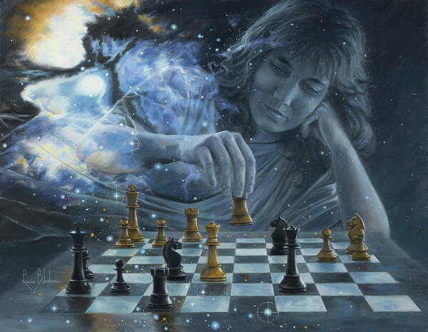Spiritual Poster featuring the painting Only a Game by Lucie Bilodeau