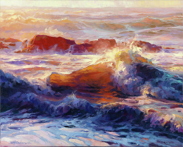 Ocean Poster featuring the painting Opalescent Sea by Steve Henderson