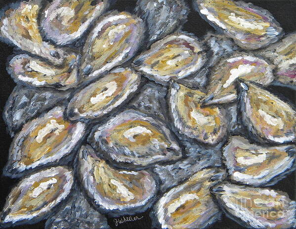 Oysters Poster featuring the painting Oyster Stack by JoAnn Wheeler